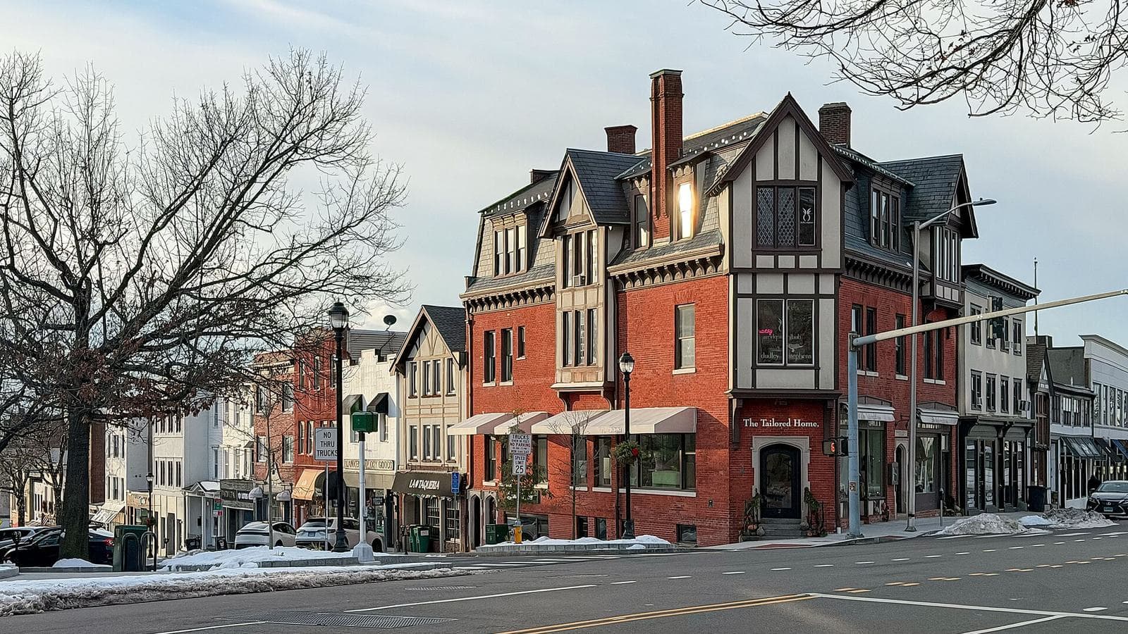 Storefronts along Greenwich Avenue in Greenwich, Connecticut