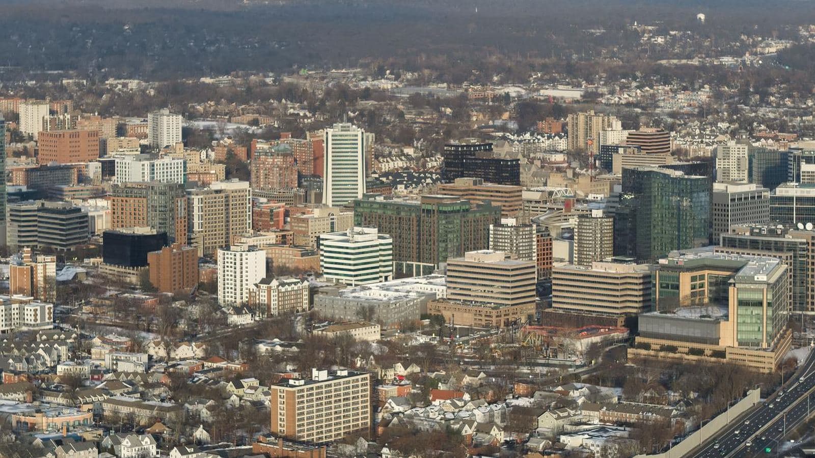 Stamford, Connecticut, at dusk